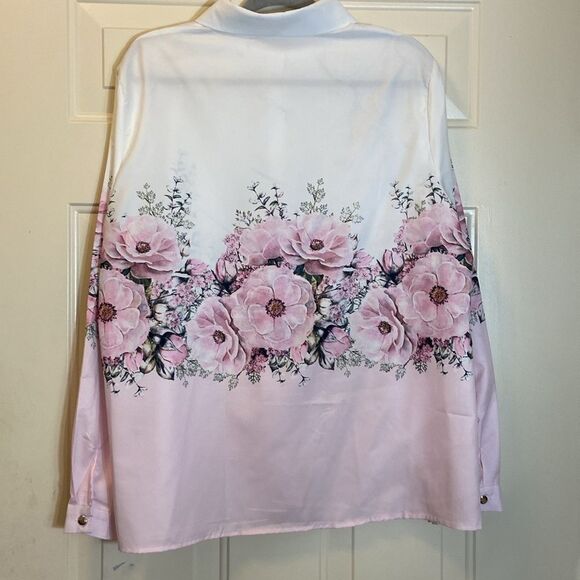 Women’s  Floral Button-Up Shirt Blouse Size XXL - Picture 6 of 12